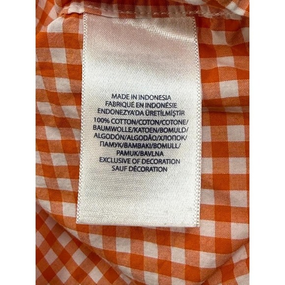 Ralph Lauren Button Up Shirt Boys Size Medium 10/12 Orange Check Long Sleeve - Picture 8 of 8